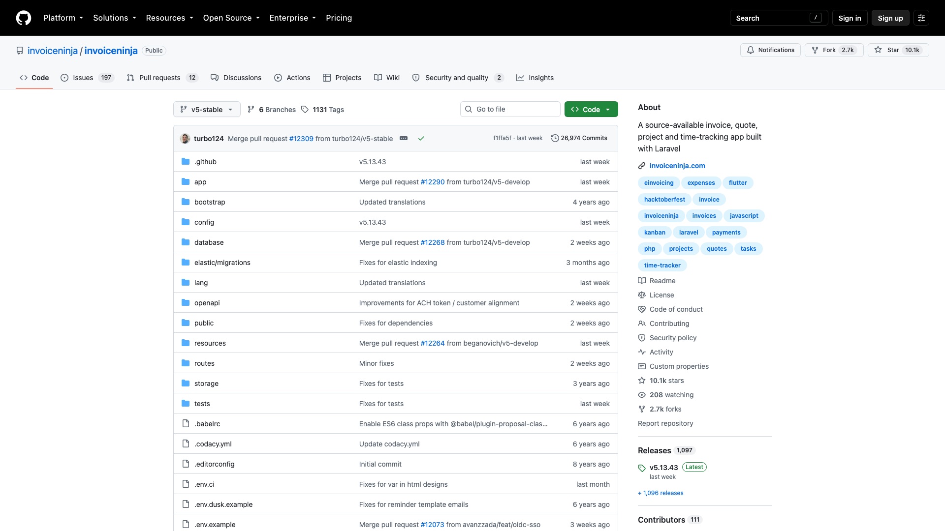 Invoice Ninja on GitHub