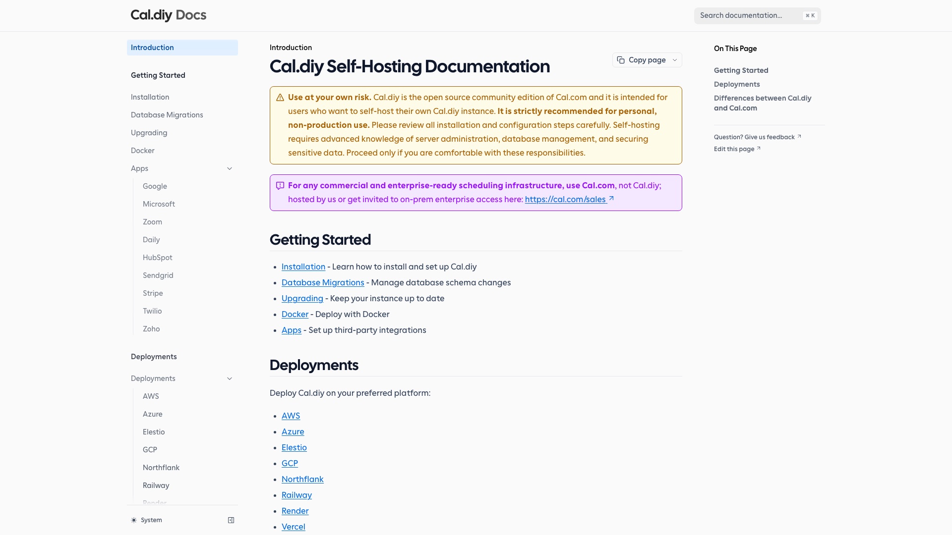 Cal.diy homepage