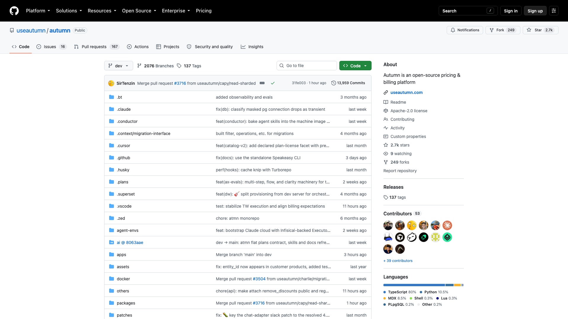 Autumn on GitHub