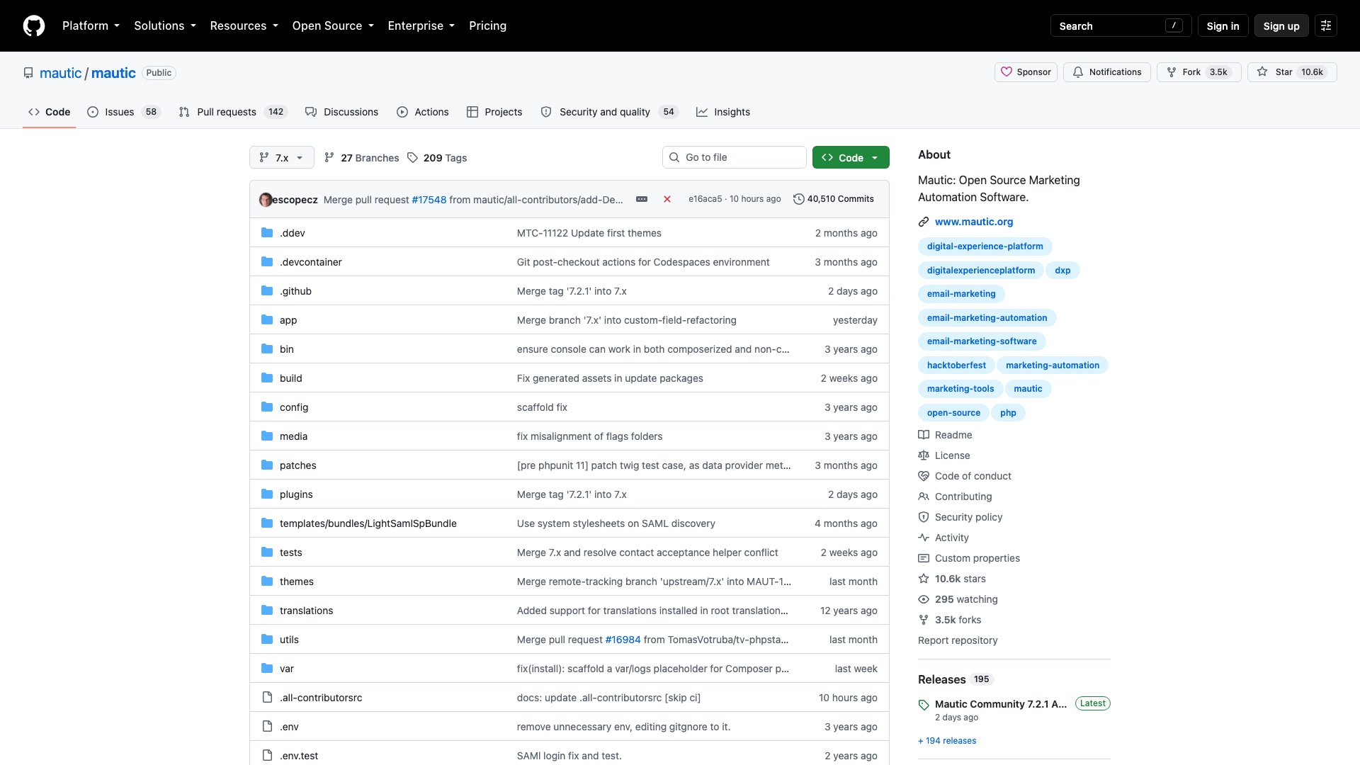 Mautic on GitHub