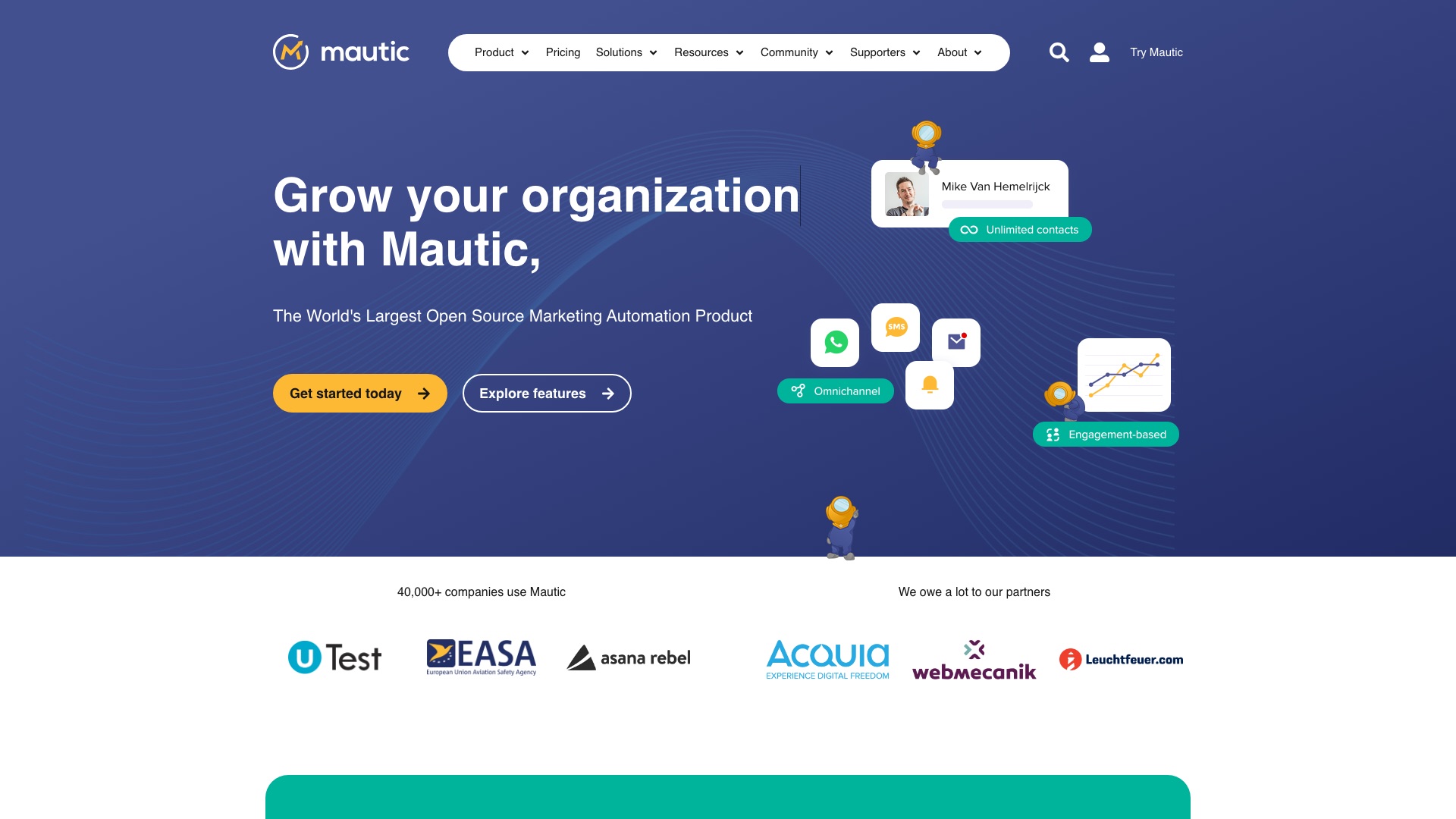 Mautic homepage